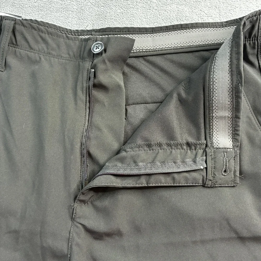 NWT Britches Sport Men's Performance Shorts Black 36 Flat Front Mid Rise Zip Fly